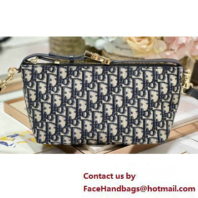 Dior Medium DiorTravel Nomad Pouch bag in Blue Dior Oblique Jacquard - Click Image to Close