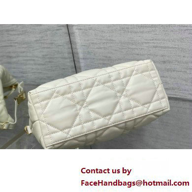 Dior Medium DiorTravel Nomad Pouch bag in Macrocannage Calfskin White/gold