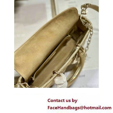 Dior Medium Lady D-Joy Bag in Iridescent and Cannage Lambskin Gold