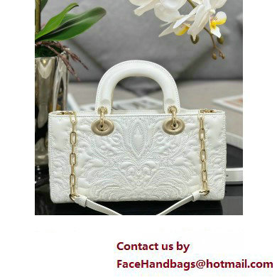 Dior Medium Lady D-Joy Bag in Latte Quilted-Effect Lambskin with Ornamental Motif 2023