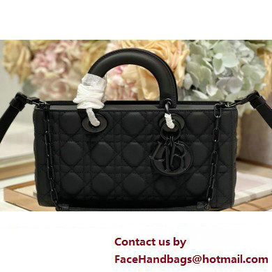 Dior Medium Lady D-Joy Bag in Ultramatte Black Cannage Calfskin