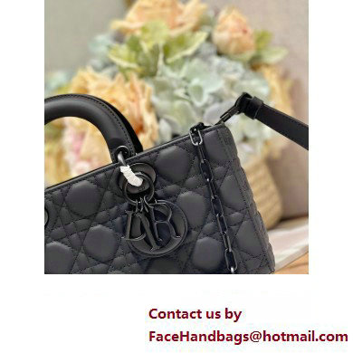 Dior Medium Lady D-Joy Bag in Ultramatte Black Cannage Calfskin