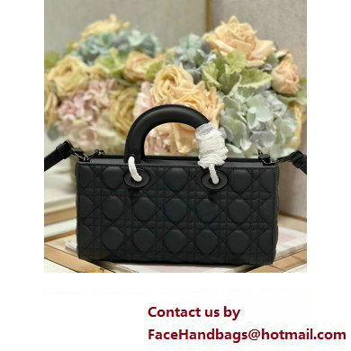 Dior Medium Lady D-Joy Bag in Ultramatte Black Cannage Calfskin