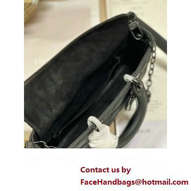 Dior Medium Lady D-Joy Bag in Ultramatte Black Cannage Calfskin