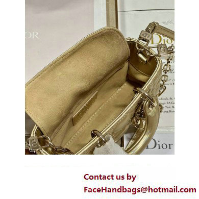 Dior Micro Lady D-Joy Bag in Iridescent and Cannage Lambskin Gold