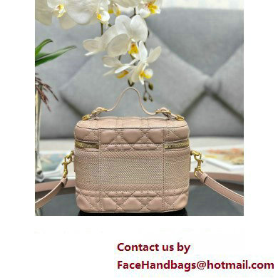 Dior Small Diortravel Vanity Case Bag in Cannage Lambskin nude 2023