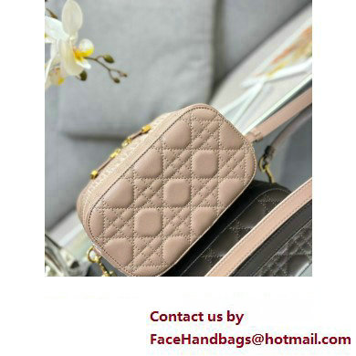 Dior Small Diortravel Vanity Case Bag in Cannage Lambskin nude 2023