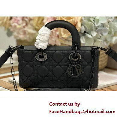 Dior Small Lady D-Joy Bag in Ultramatte Black Cannage Calfskin