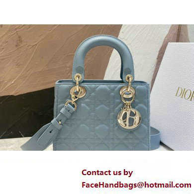 Dior Small Lady Dior My ABCDior Bag in Placid Blue Cannage Lambskin 2023 - Click Image to Close