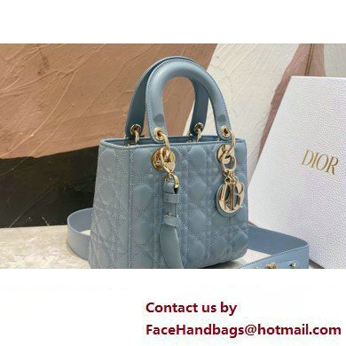 Dior Small Lady Dior My ABCDior Bag in Placid Blue Cannage Lambskin 2023