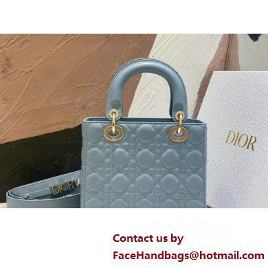 Dior Small Lady Dior My ABCDior Bag in Placid Blue Cannage Lambskin 2023