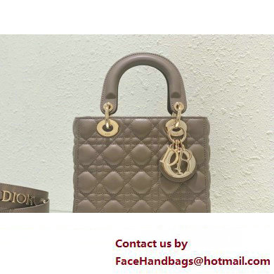 Dior Small Lady Dior My ABCDior Bag in gray Cannage Lambskin 2023