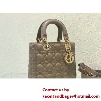 Dior Small Lady Dior My ABCDior Bag in gray Cannage Lambskin 2023