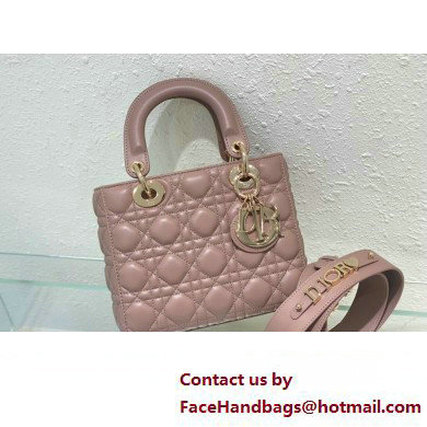 Dior Small Lady Dior My ABCDior Bag in rose dent Cannage Lambskin 2023