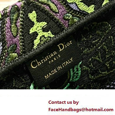 Dior medium Book Tote Bag in Multicolor Dior Indian Purple Embroidery 2023