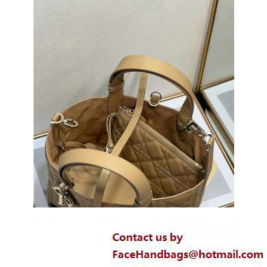 Dior small Toujours Bag in tan Macrocannage Calfskin 2023