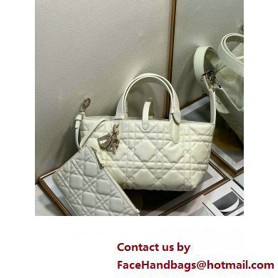 Dior small Toujours Bag in white Macrocannage Calfskin 2023