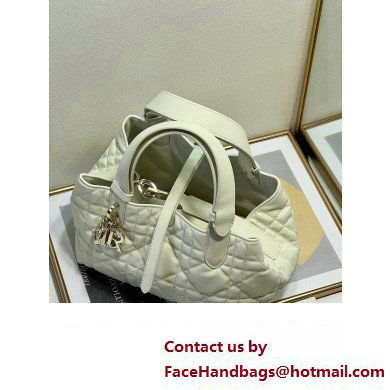 Dior small Toujours Bag in white Macrocannage Calfskin 2023