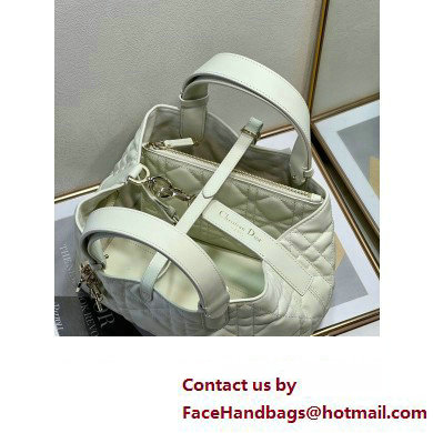 Dior small Toujours Bag in white Macrocannage Calfskin 2023