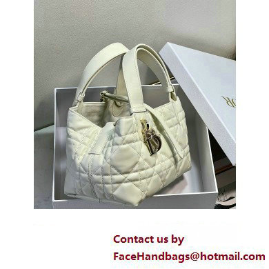 Dior small Toujours Bag in white Macrocannage Calfskin 2023