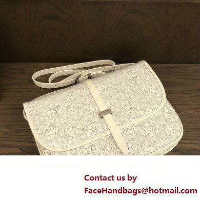 Goyard Belvedere MM Strap Bag White