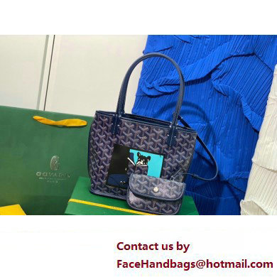 Goyard Hulot Print Anjou Reversible Mini Tote Bag Dark Blue