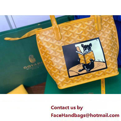 Goyard Hulot Print Anjou Reversible Mini Tote Bag Yellow