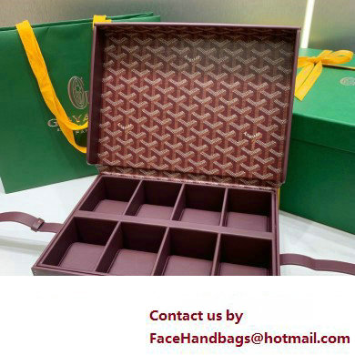 Goyard Watch Box Bag Burgundy