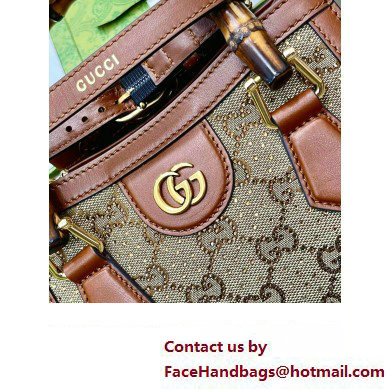 Gucci Diana mini tote bag canvas with GG crystal 707449