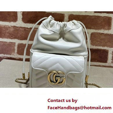 Gucci GG Marmont mini bucket bag 746433 White 2023