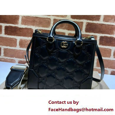 Gucci GG Matelasse mini top handle bag 728309 Black 2023 - Click Image to Close