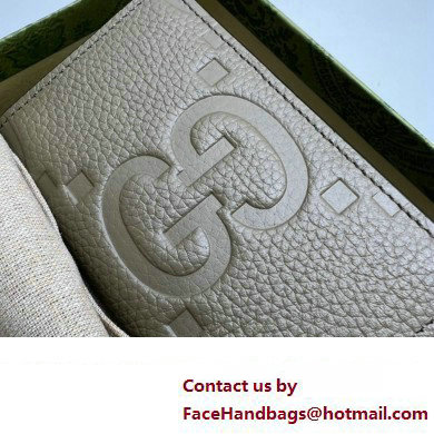 Gucci Jumbo GG card case 739478 Taupe 2023