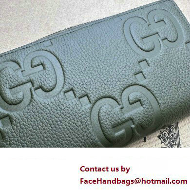 Gucci Jumbo GG zip around wallet 739484 Dark Green 2023