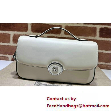 Gucci Petite GG small shoulder bag 739721 Leather White 2023