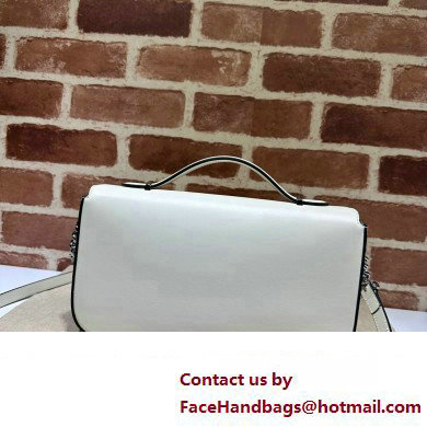 Gucci Petite GG small shoulder bag 739721 Leather White 2023