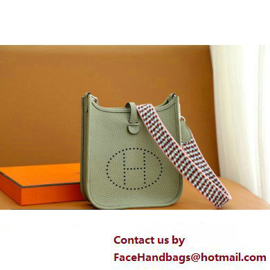 Hermes III TPM Evelyne Bag In Original Togo Leather with Gold/Silver Hardware sauge(Full Handmade)