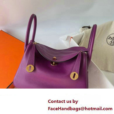 Hermes Lindy 26cm Bag in original evecolor leather anemone(handmade)