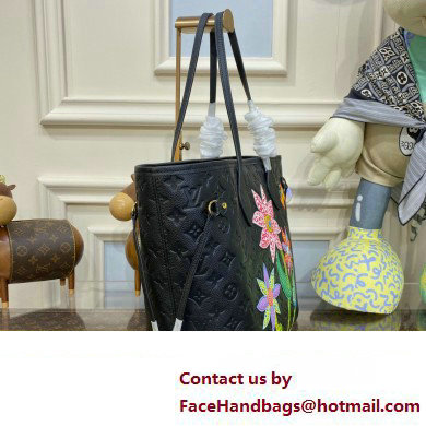 LV x YK Neverfull MM tote bag M21733 BLACK 2023