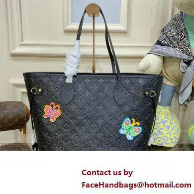 LV x YK Neverfull MM tote bag M21733 BLACK 2023