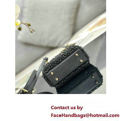 Lady Dior Micro Bag Black in Satin with Gradient Bead Embroidery