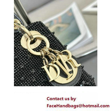 Lady Dior Micro Bag Black in Satin with Gradient Bead Embroidery