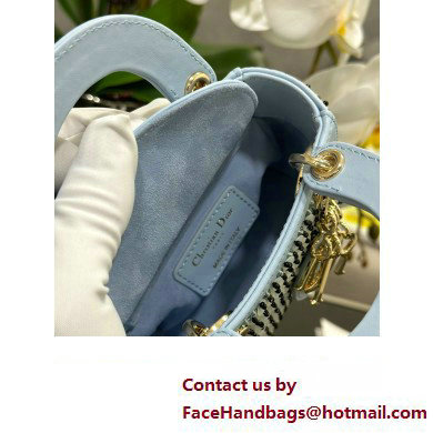 Lady Dior Micro Bag Blue In Embroidered With Sequins and Beads