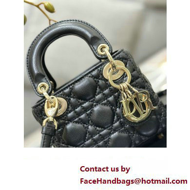 Lady Dior Micro Bag in Cannage Lambskin Black