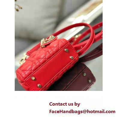 Lady Dior Micro Bag in Cannage Lambskin Red