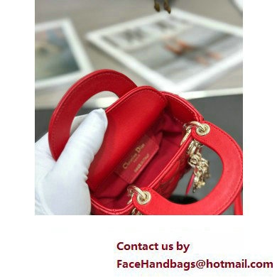 Lady Dior Micro Bag in Cannage Lambskin Red