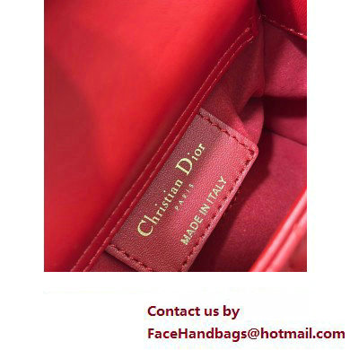 Lady Dior Micro Bag in Cannage Lambskin Red