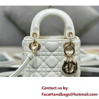 Lady Dior Micro Bag in Cannage Lambskin White