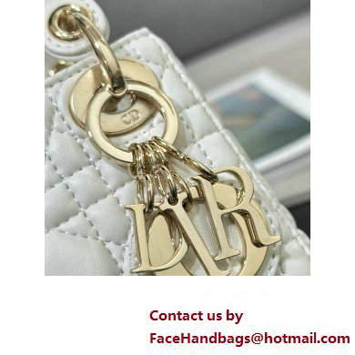 Lady Dior Micro Bag in Cannage Lambskin White