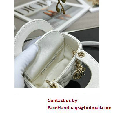 Lady Dior Micro Bag in Cannage Lambskin White