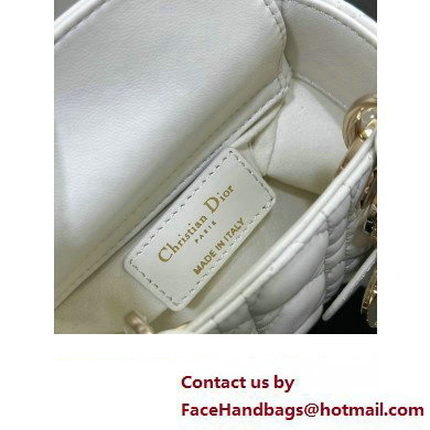 Lady Dior Micro Bag in Cannage Lambskin White